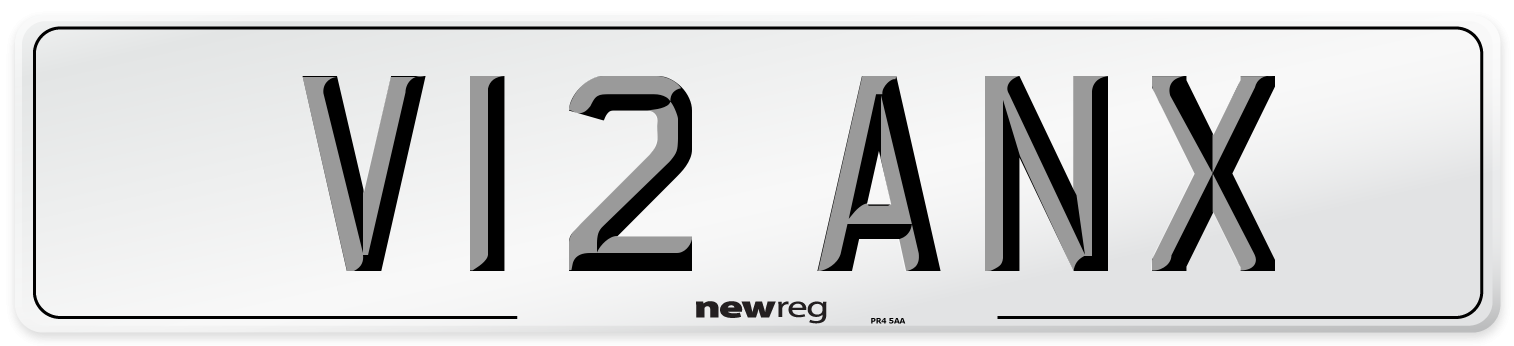 V12 ANX Number Plate from New Reg